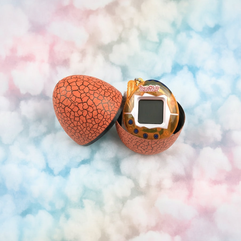 Basketball-shaped device with a screen on a white background