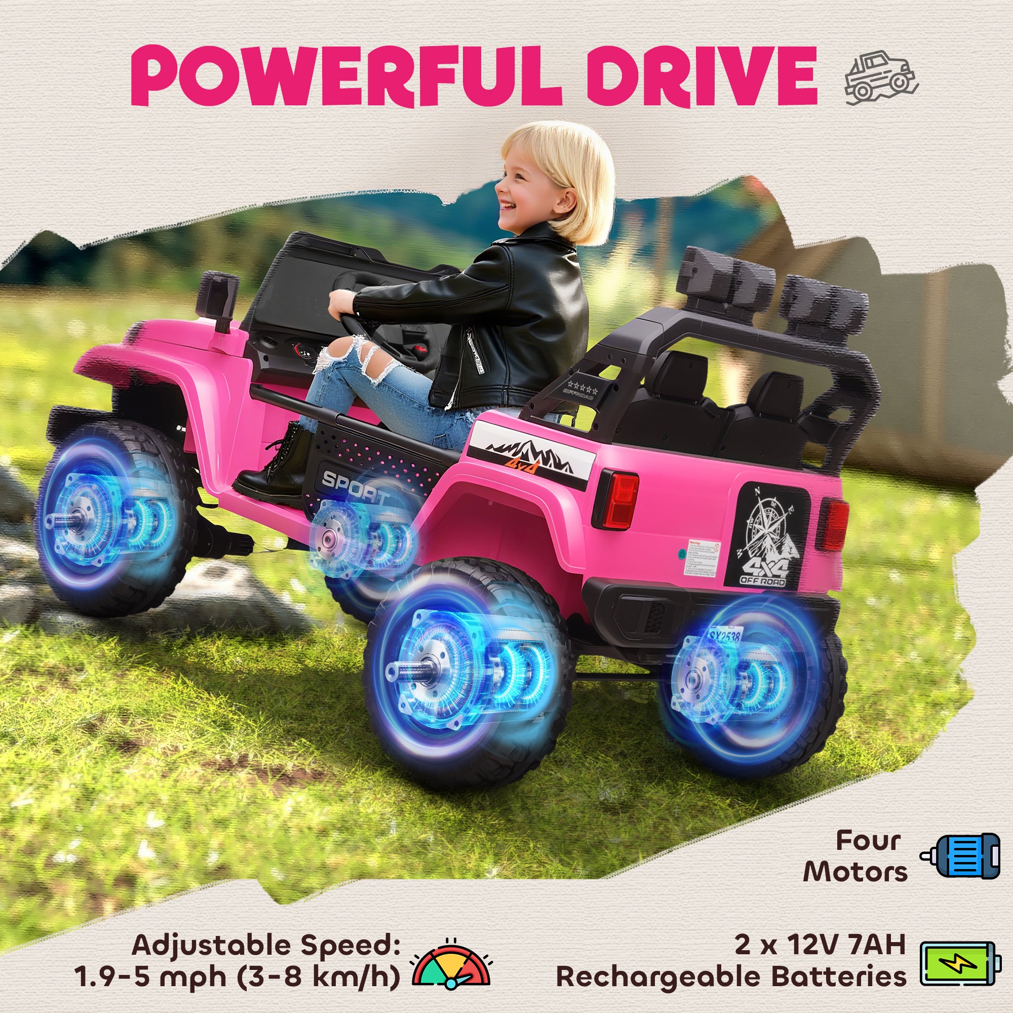 Qaba 24V Kids Electric 4WD Truck