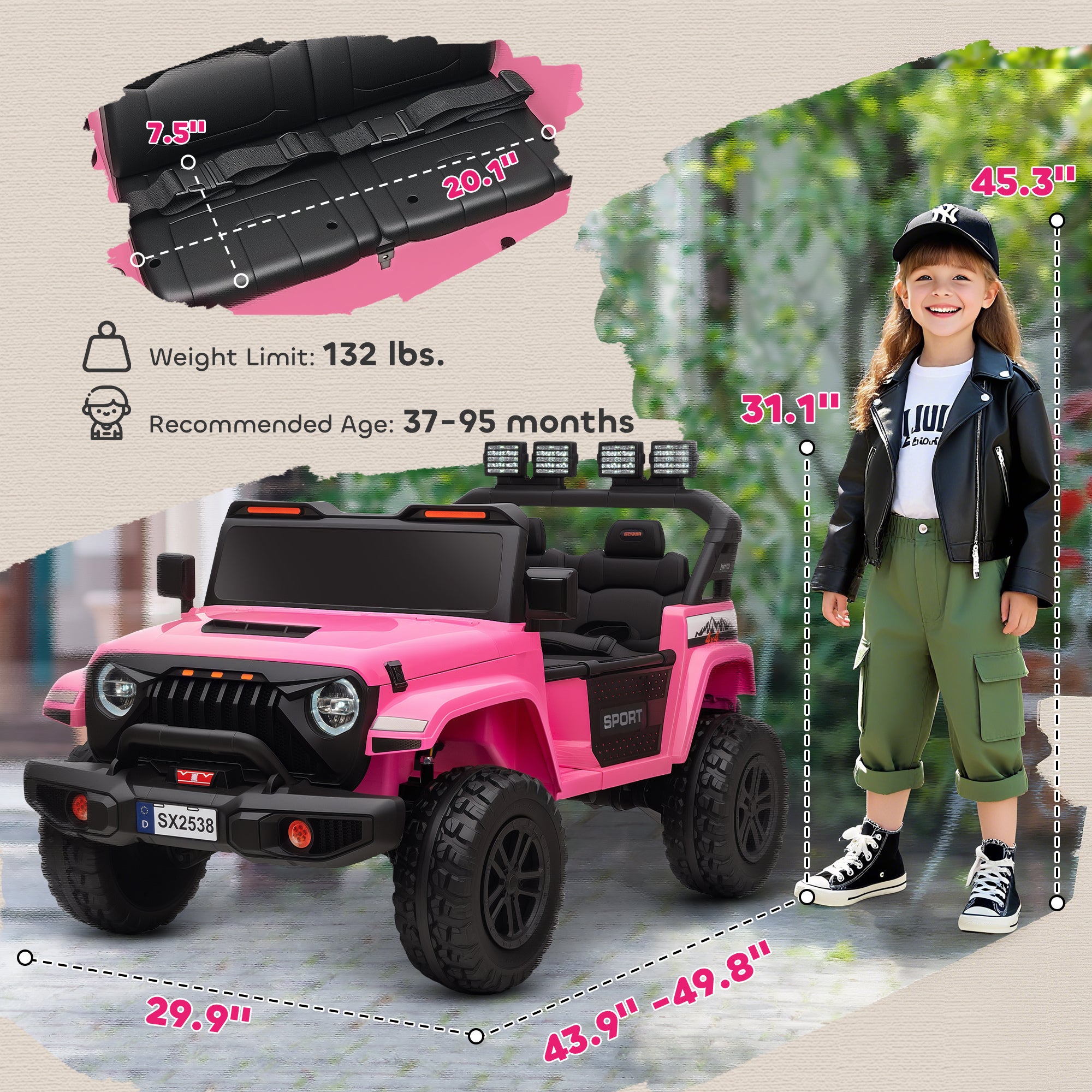 Qaba 24V Kids Electric 4WD Truck